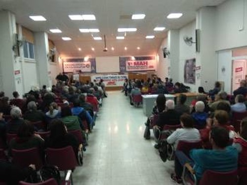 Η εκδήλωση στο Ηράκλειο για τα 20χρονα του ΠΑΜΕ συνδέθηκε με το κάλεσμα για την απεργία της 1ης Μάη