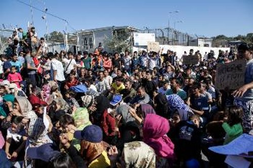 Από τη διαμαρτυρία προσφύγων και μεταναστών