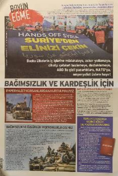Το φύλλο της εφημερίδας του ΚΚ Τουρκίας που κατασχέθηκε από το τουρκικό κράτος