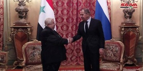 Από τη χτεσινή συνάντηση των ΥΠΕΞ Ρωσίας και Συρίας στη Μόσχα (πηγή: Συριακό πρακτορείο ειδήσεων - SANA)
