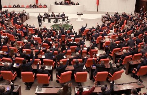 Από τη χτεσινή συνεδρίαση της τουρκικής Βουλής