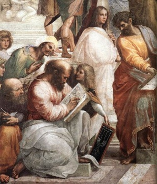 Τμήμα του πίνακα «Η Σχολή των Αθηνών», του Ιταλού ζωγράφου Ραφαήλ (1511)
