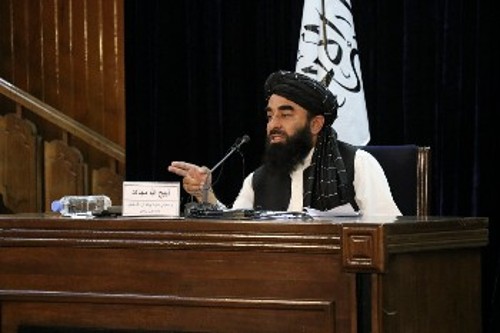Ο εκπρόσωπος των Ταλιμπάν στη χτεσινή συνέντευξη Τύπου
