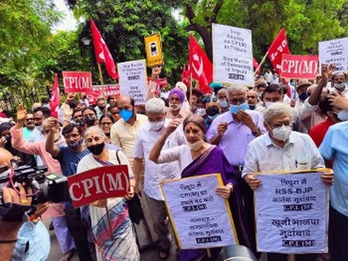 Από τη διαδήλωση στο Νέο Δελχί