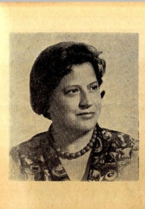 Προσωπογραφία που συνοδεύει τη συνέντευξή της για την πρώτη έκδοση του βιβλίου της, στο περιοδικό «Επιθεώρηση Τέχνης» (αρ. 92, Αύγουστος 1962).