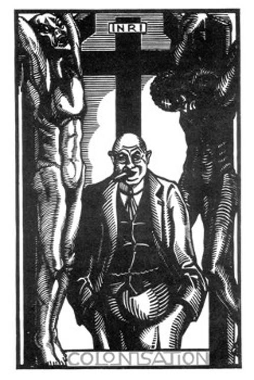 Χαρακτικό του καλλιτέχνη Γιάννη Κεφαλληνού (1894 - 1957), με τον τίτλο «Αποικιοκρατία» (1924)