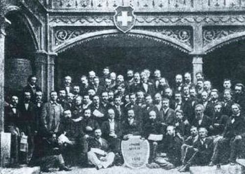 Αντιπρόσωποι του Συνεδρίου της Α' Διεθνούς, που έγινε το 1869 στη Βασιλεία της Ελβετίας