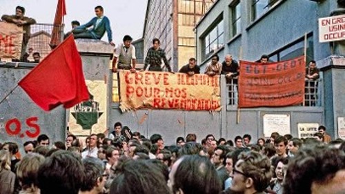 Η κατάληψη του εργοστασίου της αυτοκινητοβιομηχανίας «Σιτροέν», κατά τη διάρκεια της γενικής απεργίας του Μάη του '68