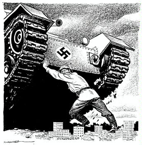 Σκίτσο για τη νίκη του Κόκκινου Στρατού στη μάχη του Στάλινγκραντ
