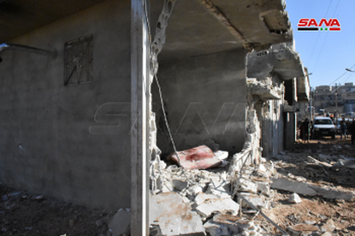 Το σπίτι που βομβαρδίστηκε από ισραηλινά αεροσκάφη και ξεκληρίστηκε μια τετραμελής οικογένεια