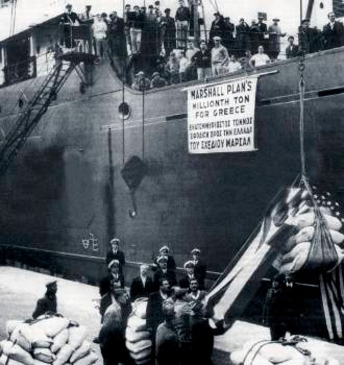 Ο εκατομμυριοστός τόνος «βοήθειας» του Σχεδίου Μάρσαλ προς την Ελλάδα