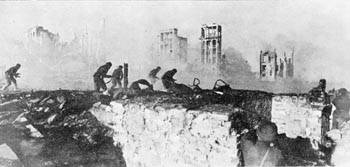 Σοβιετικοί στρατιώτες επιχειρούν έφοδο για την ανακατάληψη ενός προαστίου στο Στάλινγκραντ