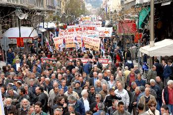 Από την απεργιακή συγκέντρωση της Αθήνας στις 29 Μάρτη 2007