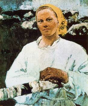 H T. Kislyakova, η καλύτερη μηχανικός του σοβχόζ «Μελίνκοφ», πίνακας του Yuri Milovich Tulin, 1961