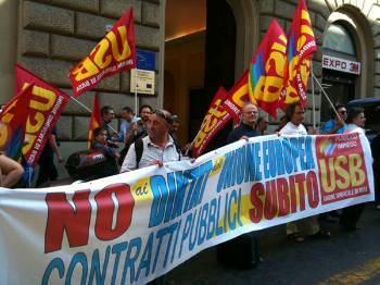 Από παλιότερη κινητοποίηση αγωνιστικών δυνάμεων στην Ιταλία ενάντια στην κατάργηση των συλλογικών συμβάσεων