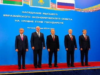 Οι πέντε ηγέτες των χωρών που συγκροτούν την Ευρασιατική Οικονομική Ενωση