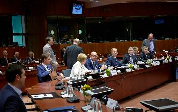 Αποψη της Συνόδου Κορυφής της Ευρωζώνης 12/7/2015, στην οποία αποφασίστηκε η συμφωνία με την Ελλάδα