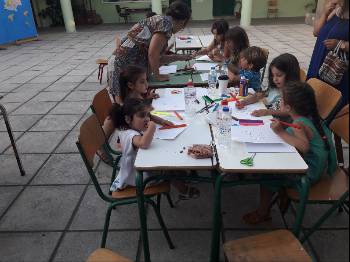 Την πρώτη μέρα των εκδηλώσεων στην Κω τα παιδιά ζωγράφισαν και συζήτησαν για την ειρήνη