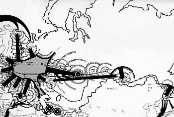 Σοβιετικό σκίτσο που δείχνει το μηχανισμό της επέμβασης