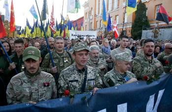 Από πρόσφατη διαμαρτυρία εθνικιστών και νεοναζί στο Κίεβο