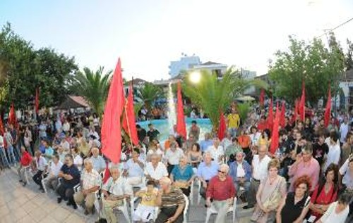Αποψη από τη συγκέντρωση του Κόμματος στην Αμαλιάδα