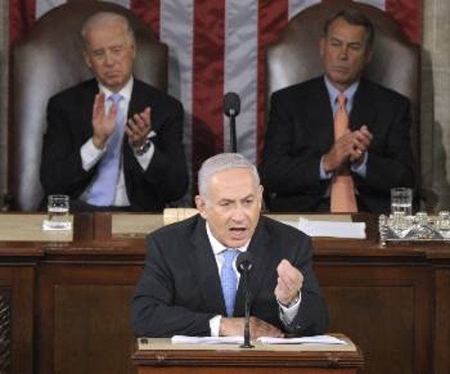 Ο Νετανιάχου δεν δυσκολεύτηκε να... πείσει τα μέλη του Κογκρέσου, παρά τις κορόνες των ΗΠΑ για να υπάρξει παλαιστινιακό κράτος