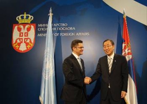 Ο ΓΓ του ΟΗΕ με τον Σέρβο υπουργό Εξωτερικών