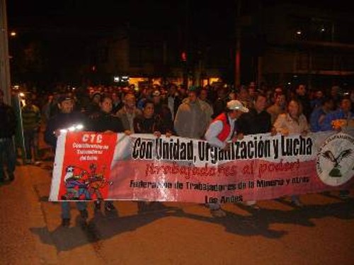 Από την απεργία των μεταλλωρύχων της Χιλής